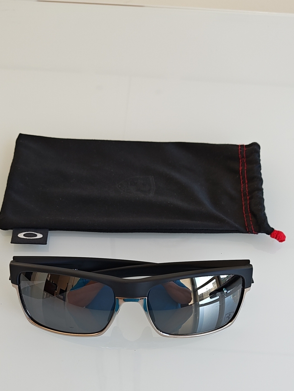 Oakley Men's Polarized Ferrari Logo Sport Sunglasses - Black/Gray